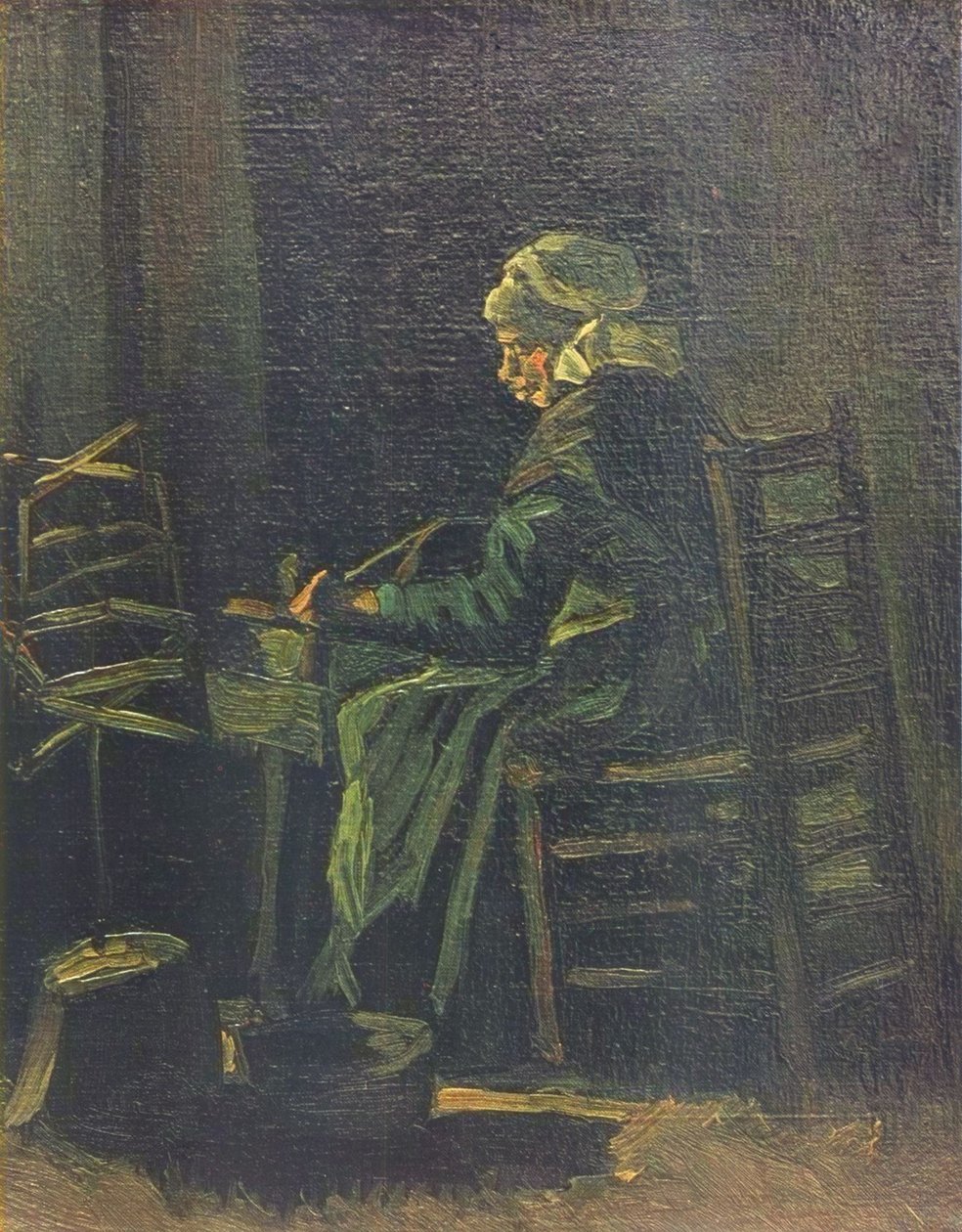 Nő a forgó keréknél, 1885 alkotó: Vincent van Gogh