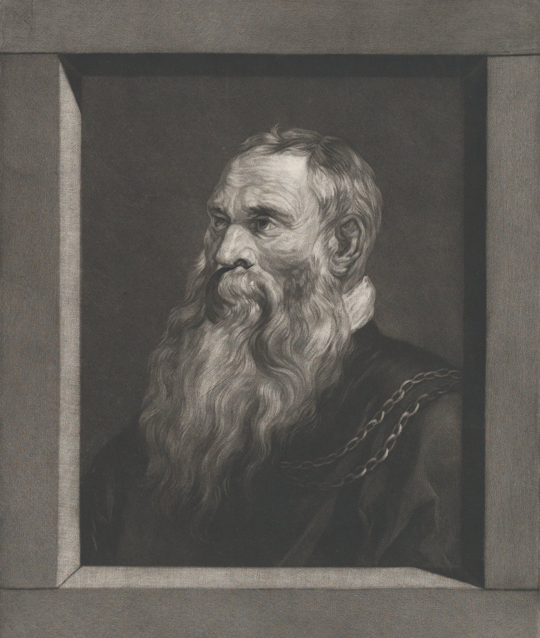 Egy szakállas öregember portréja, kb. 1787-1851. alkotó: Vincenz Georg Kininger