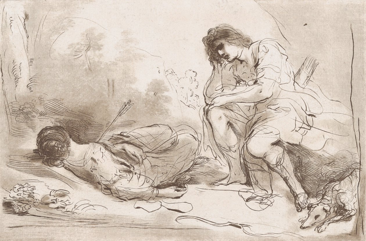 Cephalus és Procris, 1764-98 alkotó: Vincenzio Vangelisti
