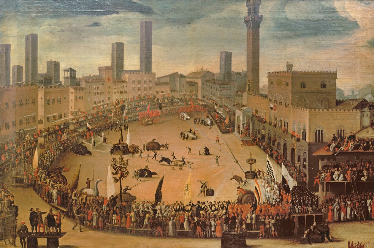 Fesztivál a Piazza del Campo, Siena alkotó: Vincenzo Rustici