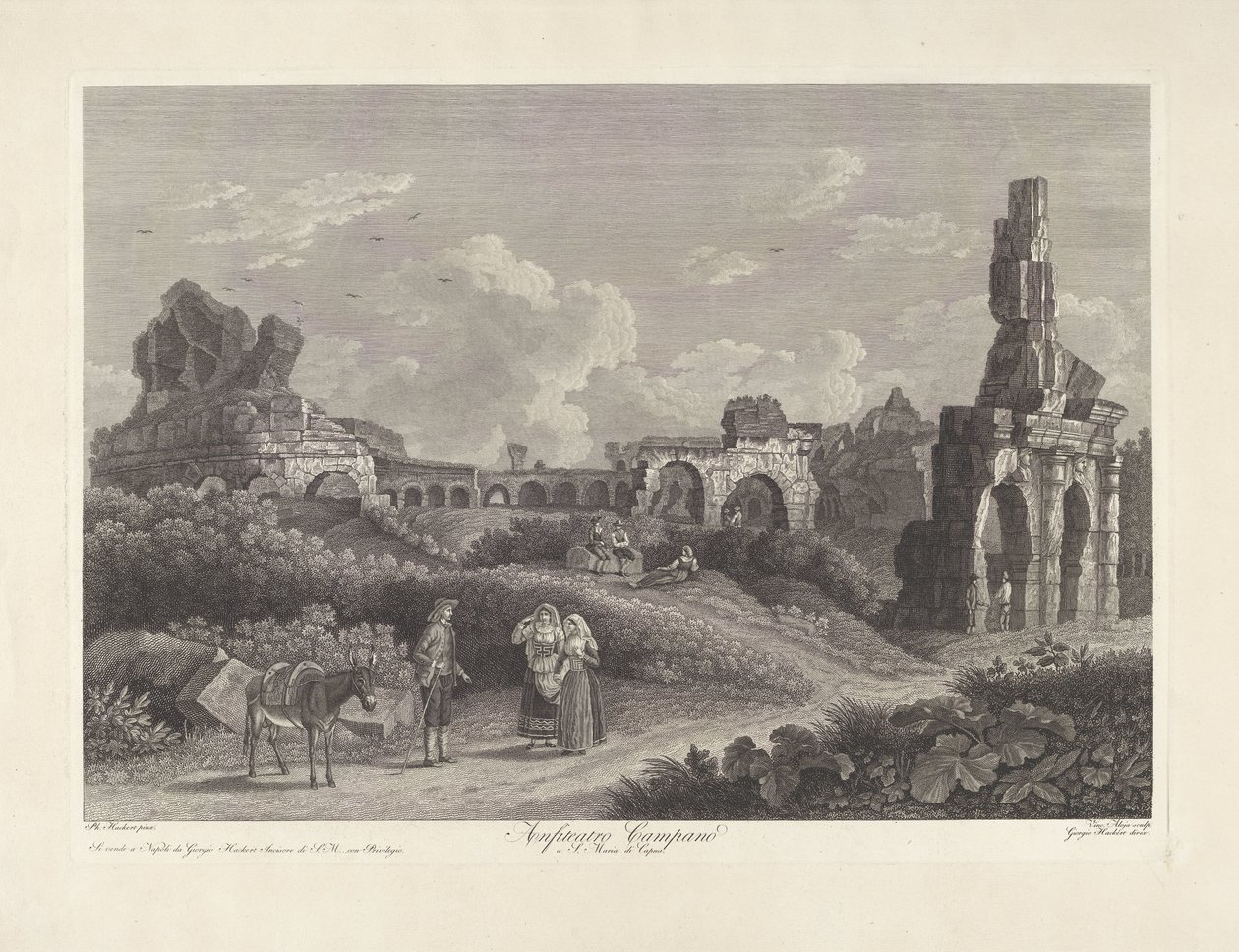Capua amfiteátruma Anfiteatro Campano a S. Maria di Capua (cím a tárgyon) alkotó: Vincenzo Alloja