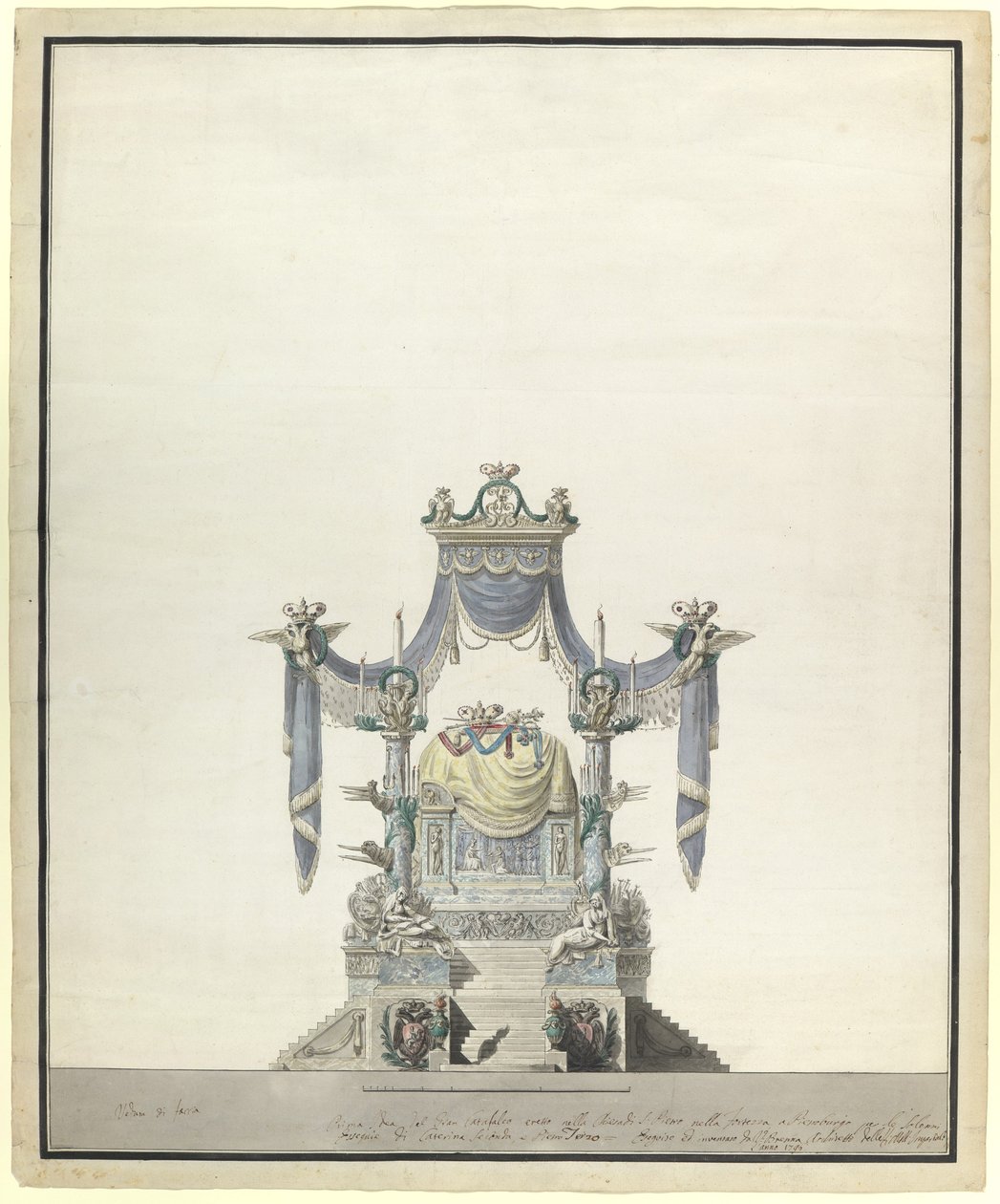 Katafalk Nagy Katalin császárné számára 1729-1796, 1796 alkotó: Vincenzo Brenna