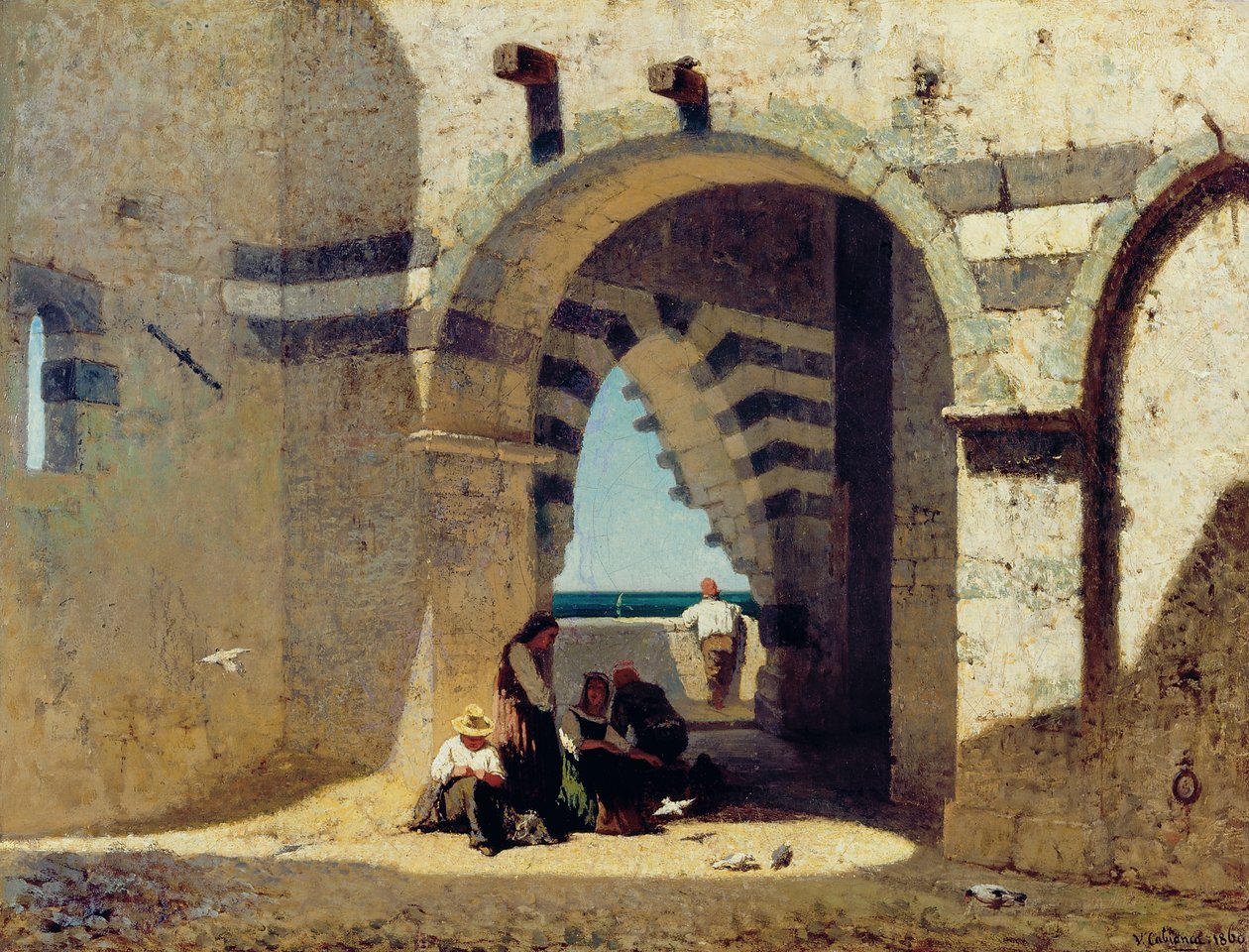 A San Pietro templom maradványai Portovenere-ben alkotó: Vincenzo Cabianca