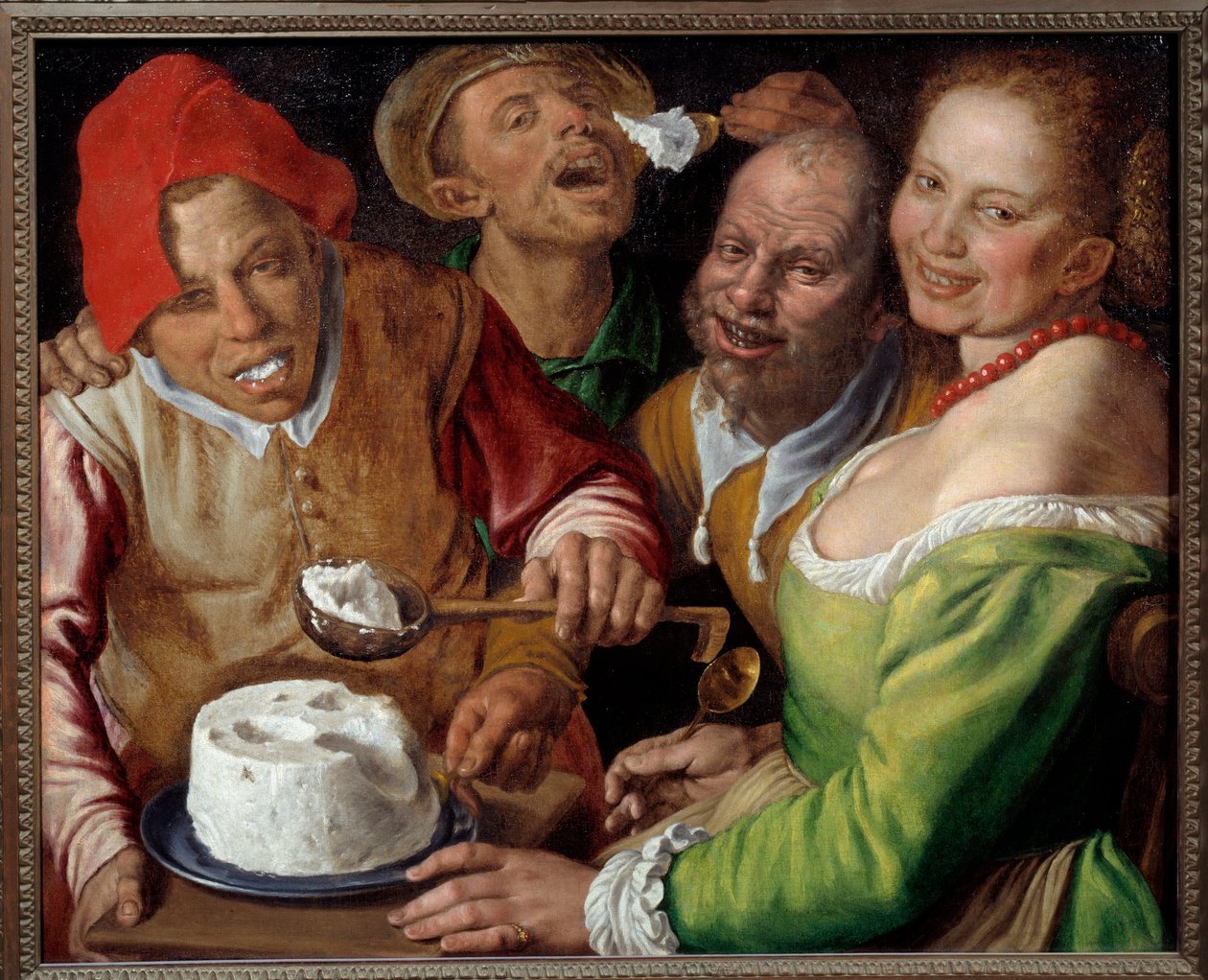 Ricotta Eaters Kifejező és groteszk arcú karakterek, akik merőkanállal esznek sajtot. Vincenzo Campi (1536-1591) festménye alkotó: Vincenzo Campi