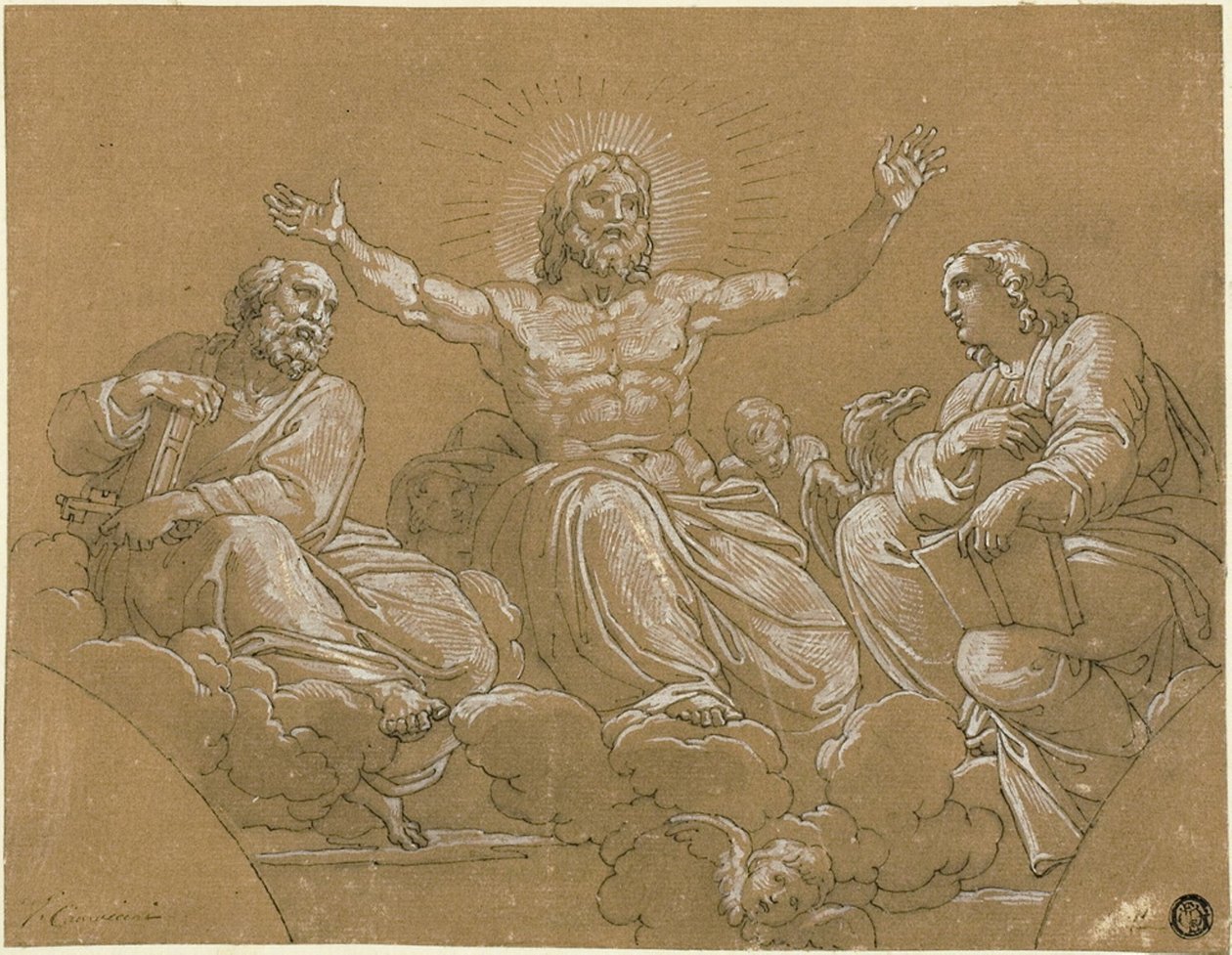 Krisztus a dicsőségben a szentekkel alkotó: Vincenzo Camuccini