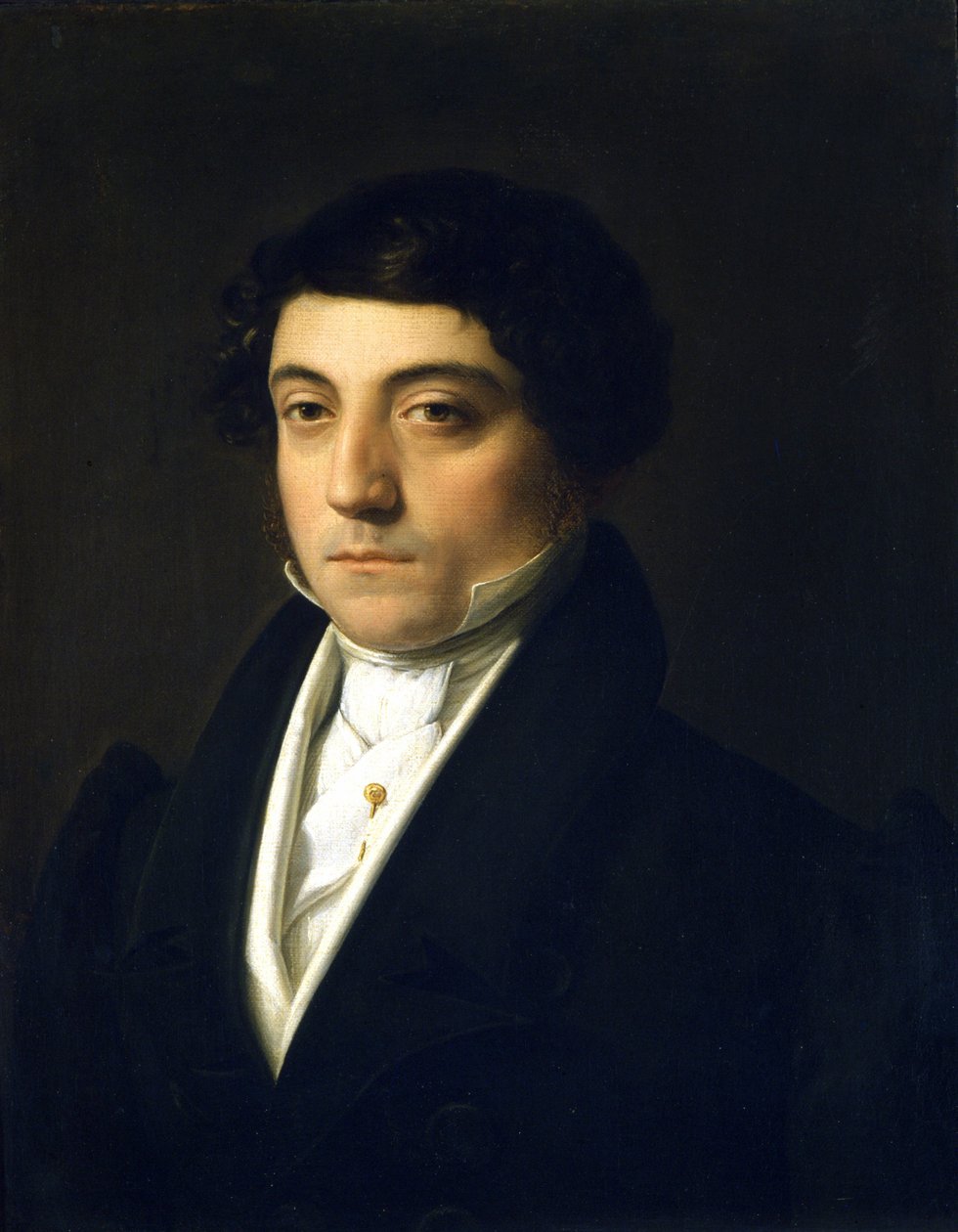Gioacchino Rossini (1792-1868) fiatal portréja - Vincenzo Camuccini (1771-1844), 1830 körül. Olaj, vászon. 46-os méret; 5 x 37 cm. La Scala Színház Múzeum, Milánó (Musee du theatre de la Scala) alkotó: Vincenzo Camuccini