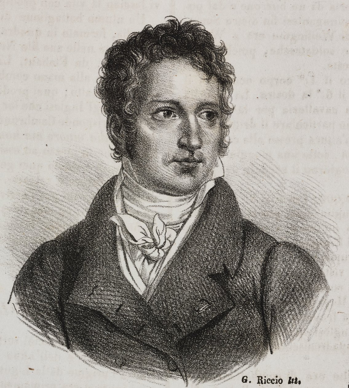 Vincenzo Camuccini (1771-1844) olasz festő és restaurátor portréja, Gaetano Riccio litográfiája a Poliorama Pittorescoból, n. 16, november 23. alkotó: Vincenzo Camuccini