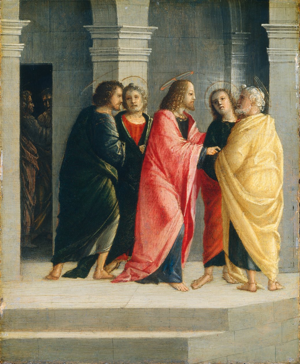 Krisztus utasítja Pétert és Jánost, hogy készüljenek fel a húsvétra, 1504. alkotó: Vincenzo Civerchio