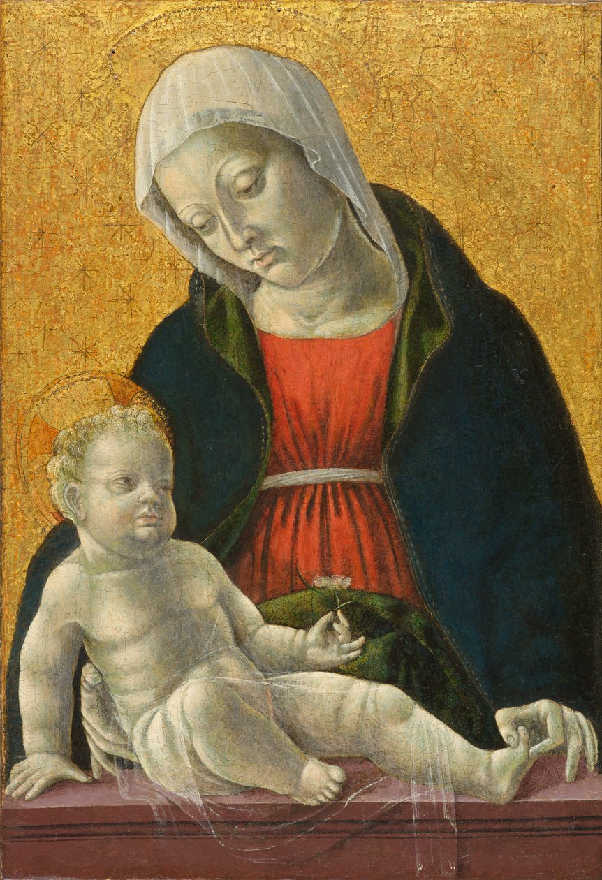 Madonna és gyermek, 1460-1470 körül (tempera és aranylevél a panelen) alkotó: Vincenzo Foppa