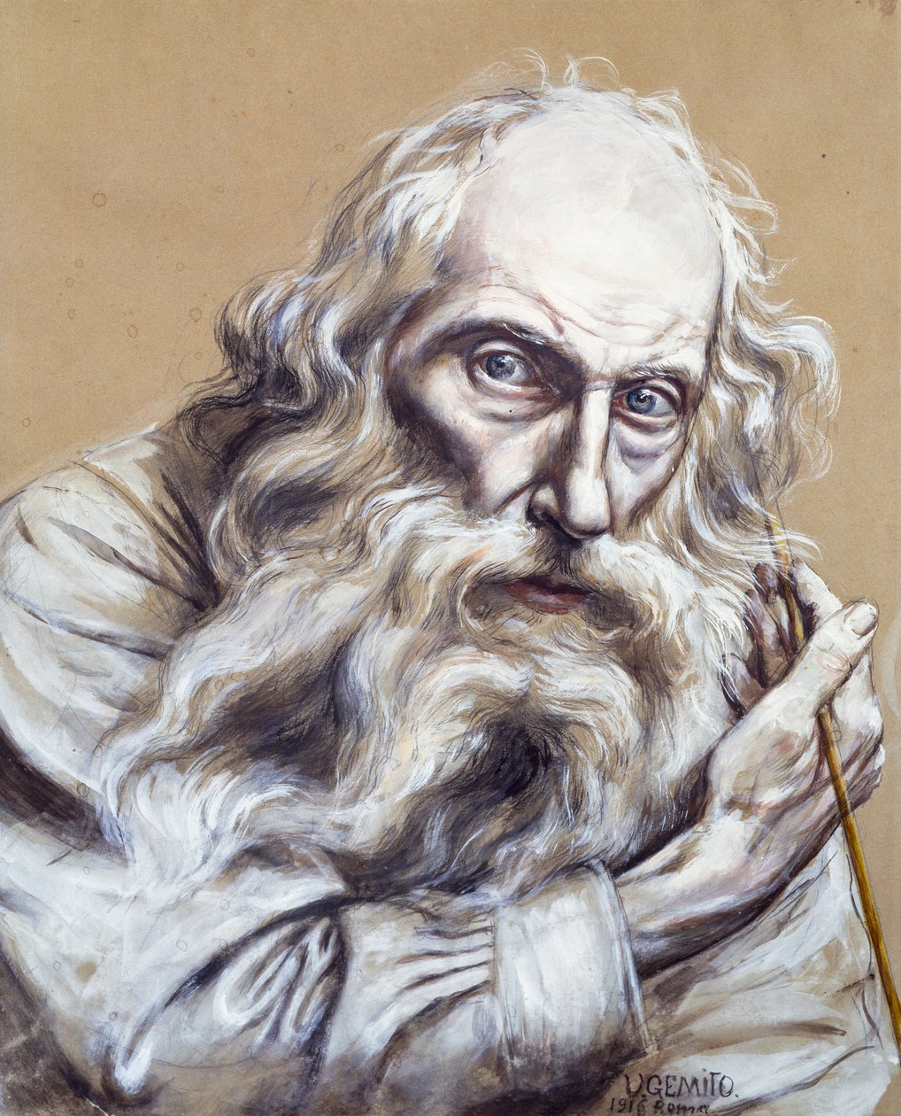 Önarckép, Vincenzo Gemito (1852-1929), tempera papíron, 50x40 cm alkotó: Vincenzo Gemito