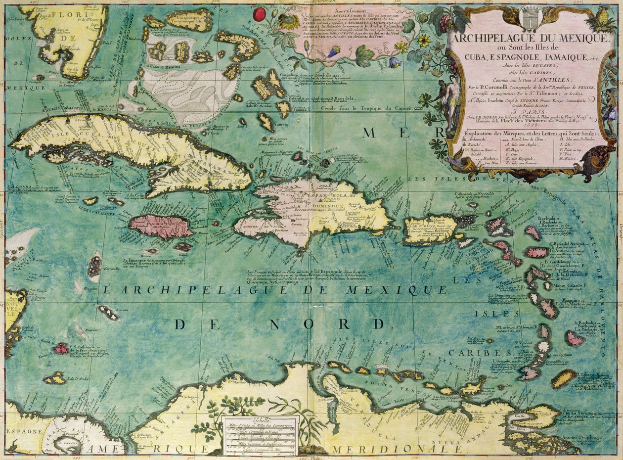 A mexikói szigetvilág térképe alkotó: Vincenzo Maria Coronelli