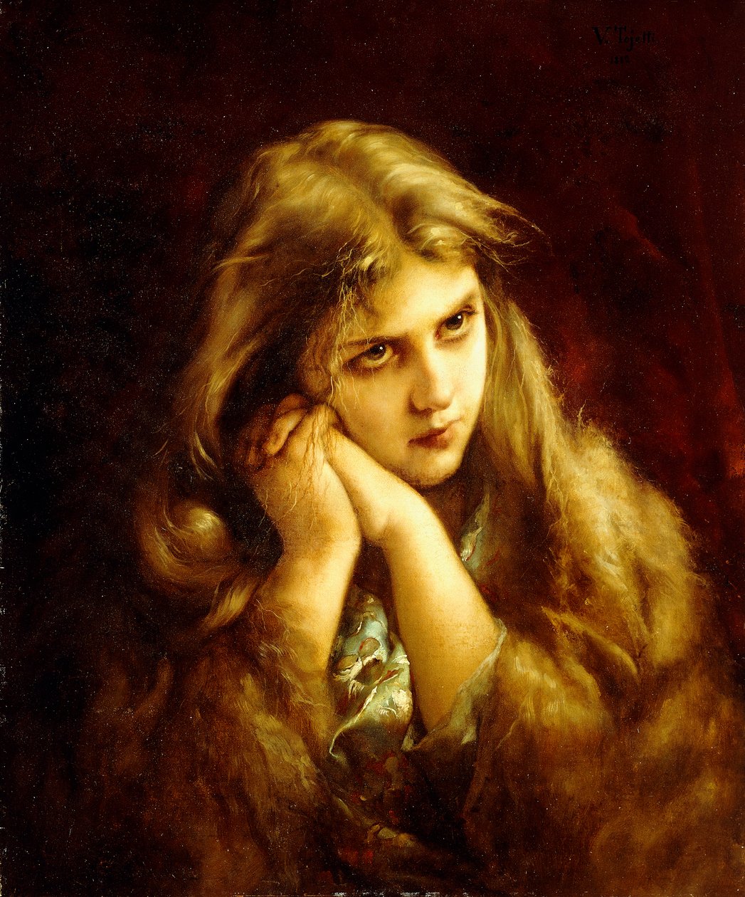 Egy töprengő pillanat, 1882 alkotó: Virgilio Tojetti