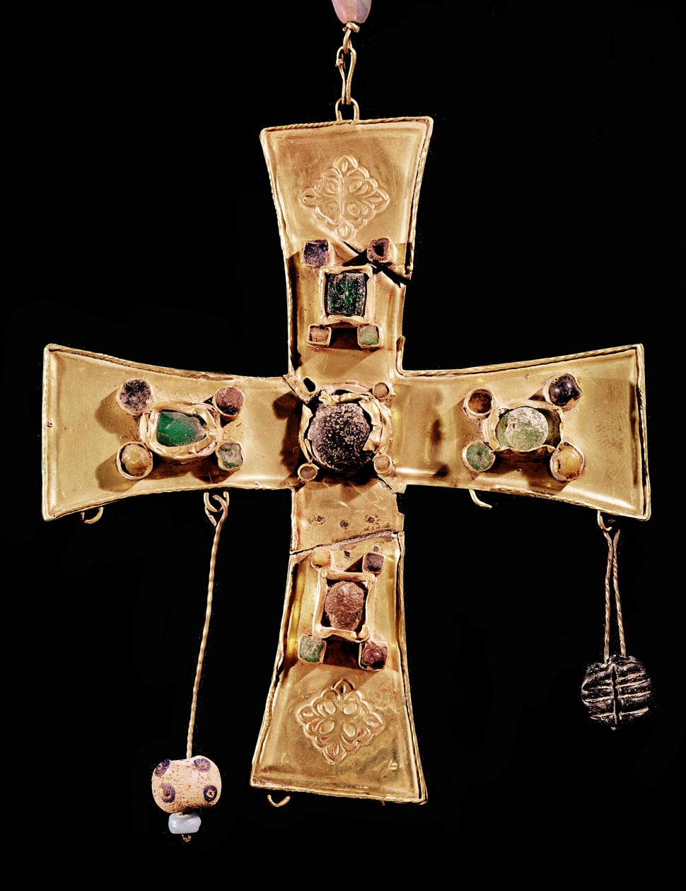 Torredonjimeno kereszt (drágakövekkel és virágdíszekkel kirakott fém, 6-7. század) alkotó: Visigothic