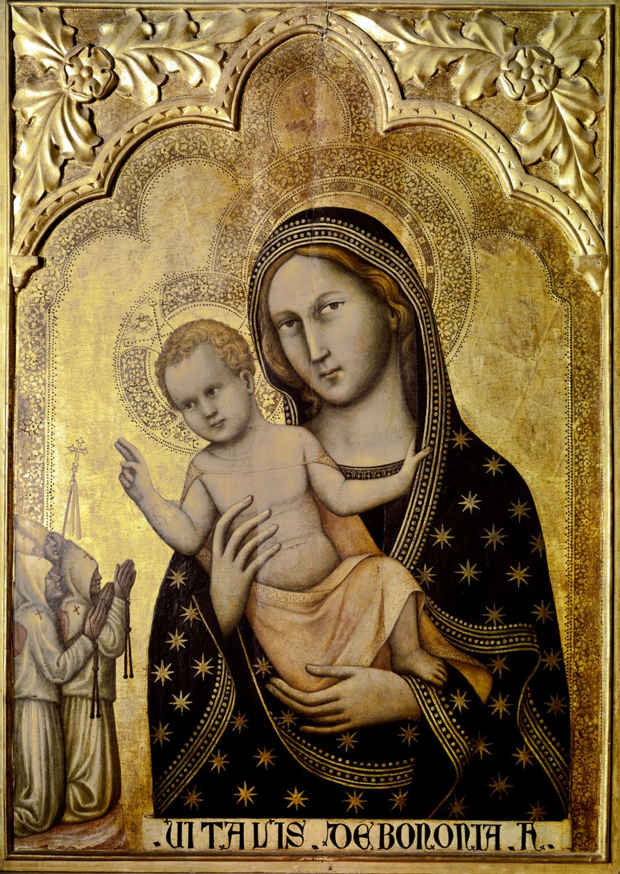 Madonna a gyermekkel. 1345-1350. (tempera és arany, tábla) alkotó: Vitale da Bologna
