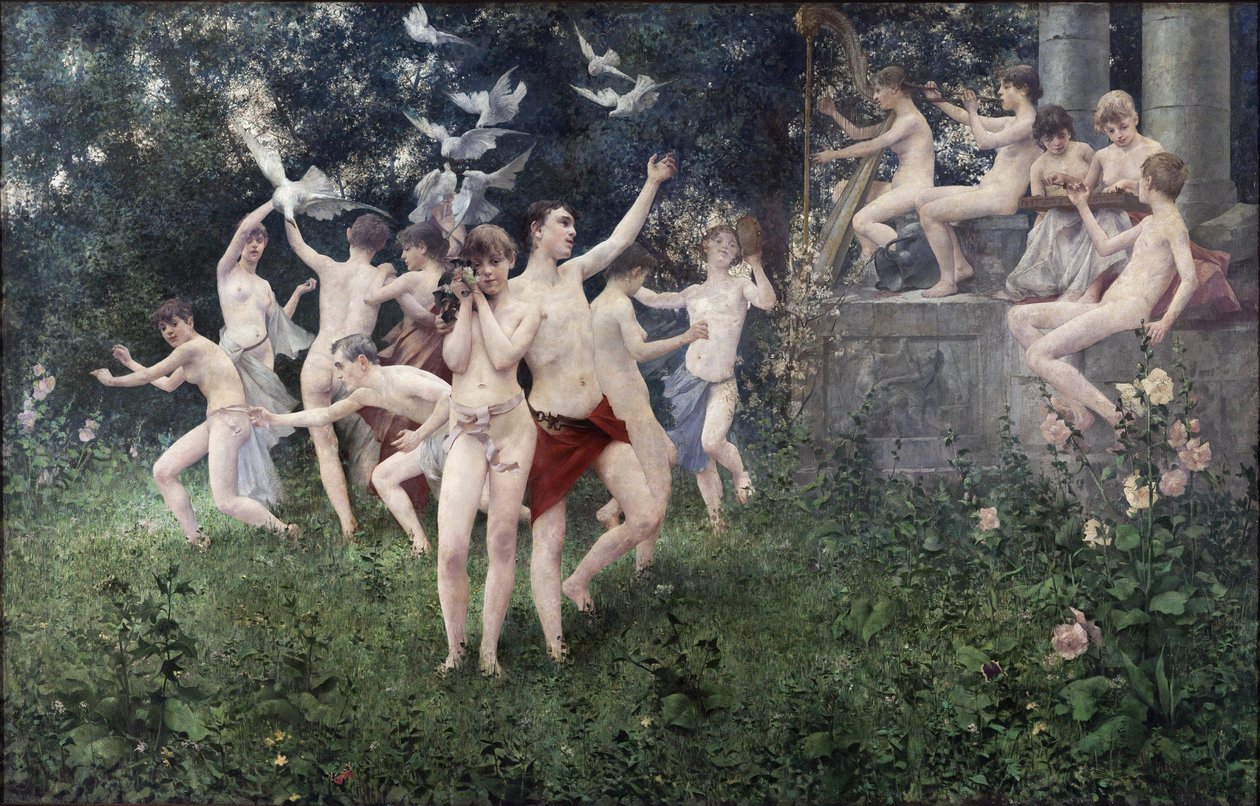 Tavaszi Fesztivál (Allegorikus jelenet) - Masek, Karel Vitezslav (1865-1927) - 1889 - Olaj, vászon - Nemzeti Galéria, Prága alkotó: Vitezlav Karel Masek