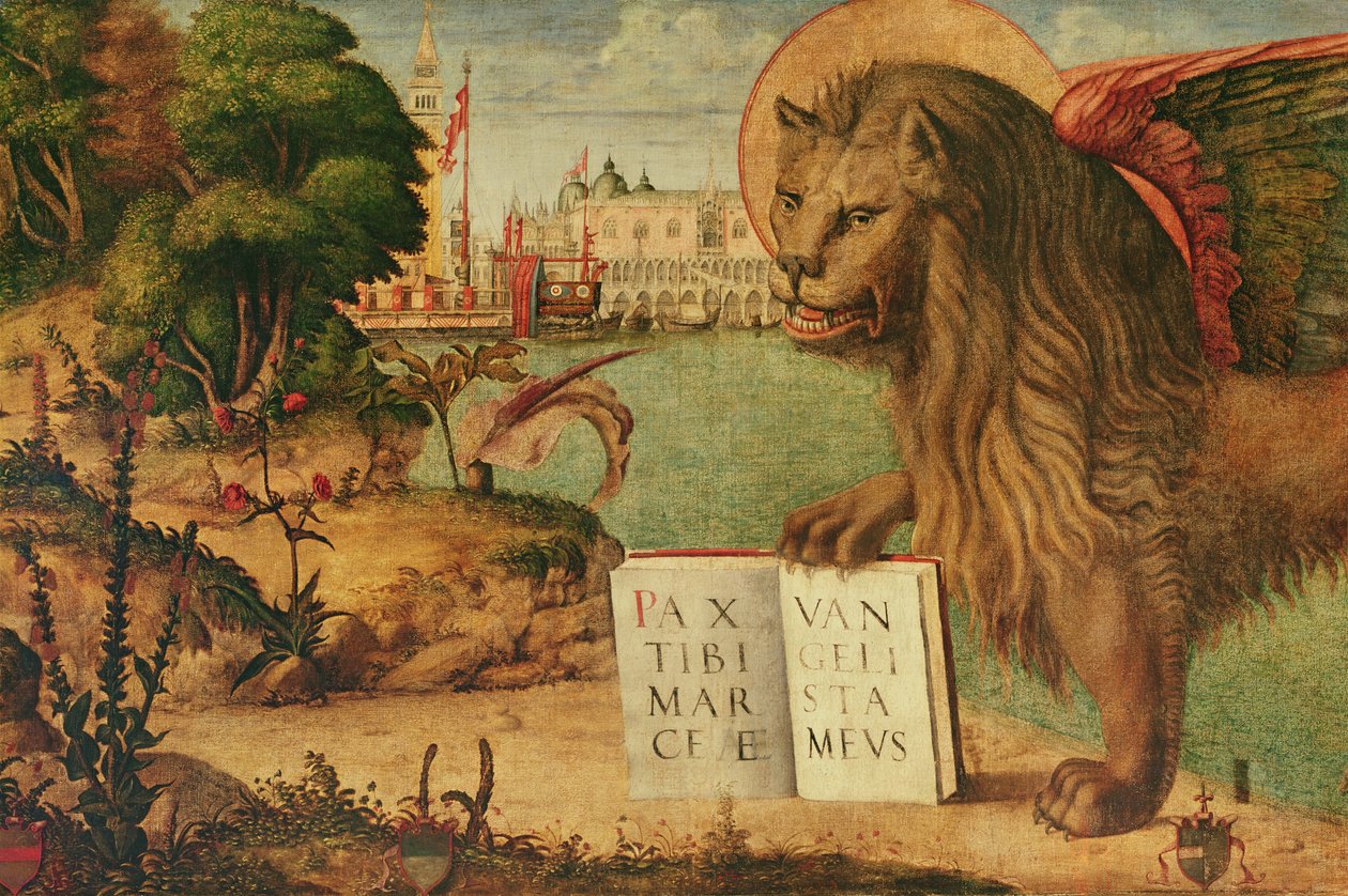 Részlet a Szent Márk oroszlánjáról, 1516 (60402. részlet) alkotó: Vittore Carpaccio