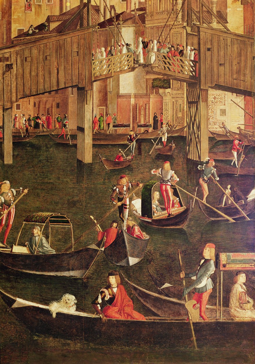 Részlet az Igaz Kereszt ereklyéjének csodájáról a Rialto-hídon, 1494 (221362 részlet) alkotó: Vittore Carpaccio