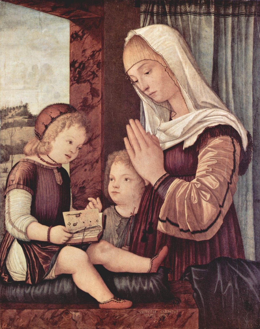 Mária és Keresztelő János imádják a Krisztus -gyermeket alkotó: Vittore Carpaccio