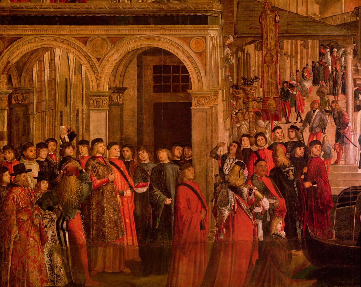 Az Igaz Kereszt ereklyéjének csodája a Rialto-hídon, 1494 olaj, vászon 119437 részlete alkotó: Vittore Carpaccio
