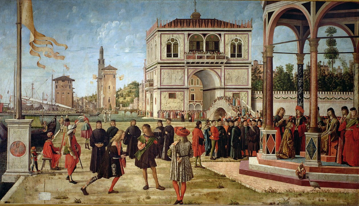 Szent Orsolya története, az angol nagykövetek hazatelepülése, 1490-96 alkotó: Vittore Carpaccio