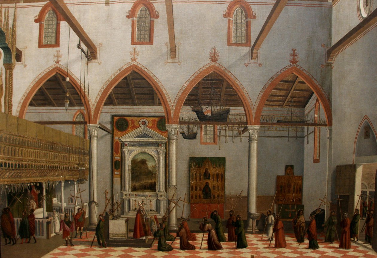 Az előzetes ottobon víziója M. Ararat feszületének megjelenésével S. Antonio di Castello templomában alkotó: Vittore Carpaccio