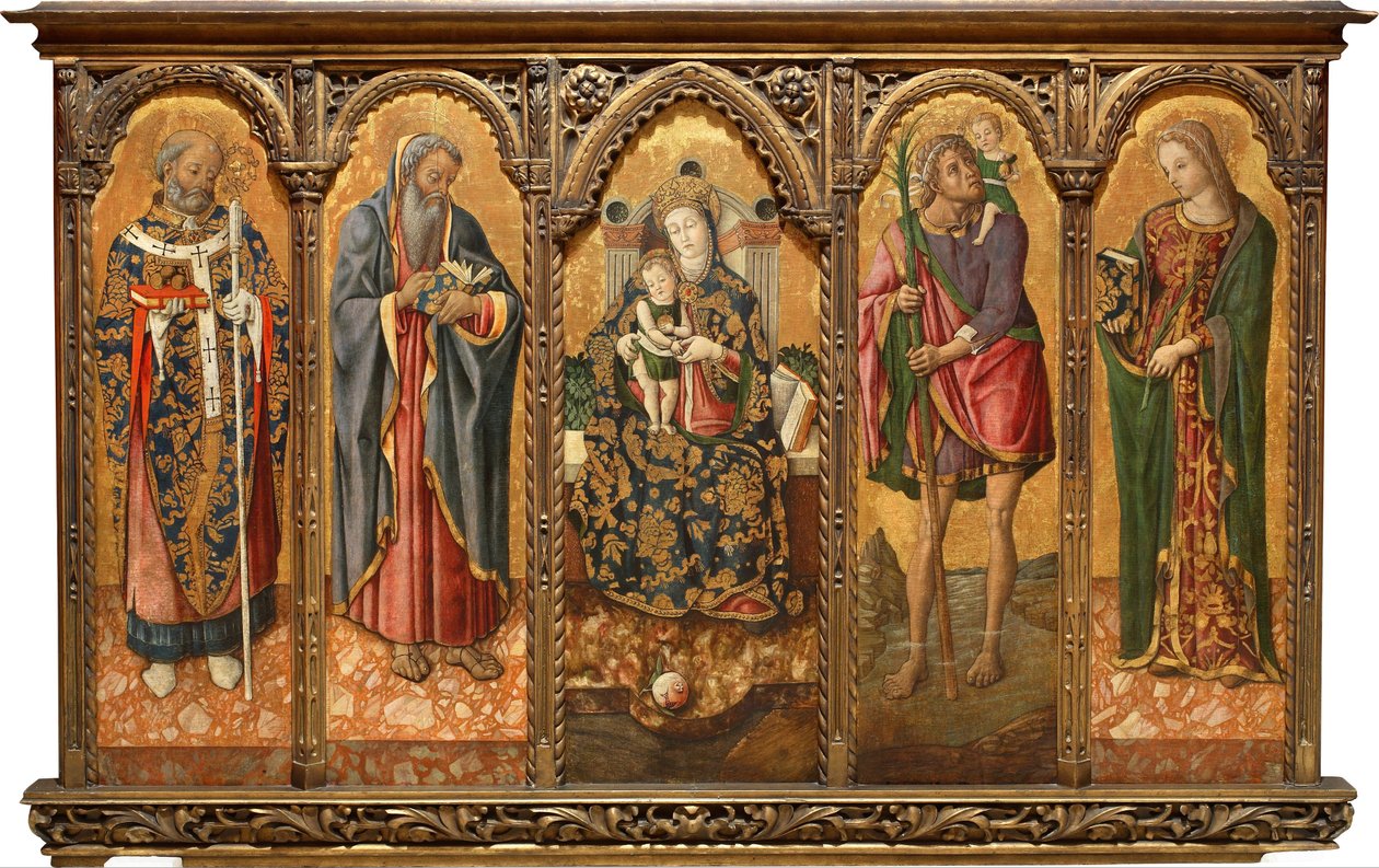 Madonna és gyermek a szentekkel alkotó: Vittore Crivelli