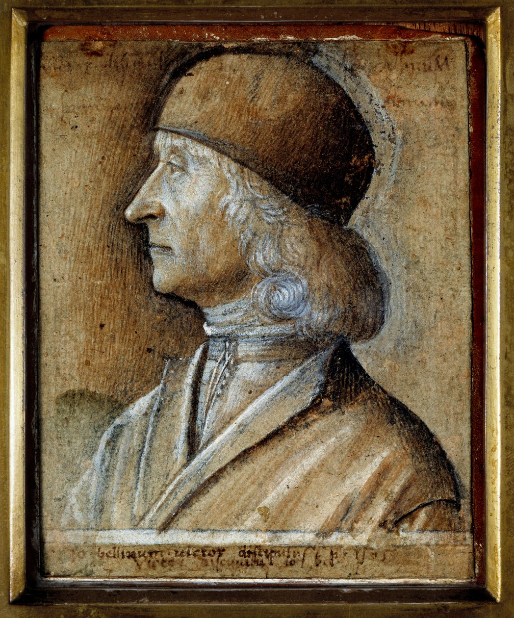 Giovanni Bellini dit il Giambellino (1430-1516), a reneszánsz velencei festő portréja. Vittore rajza, Matteo Belliniano (v.1485-1529) alkotó: Vittore Belliniano