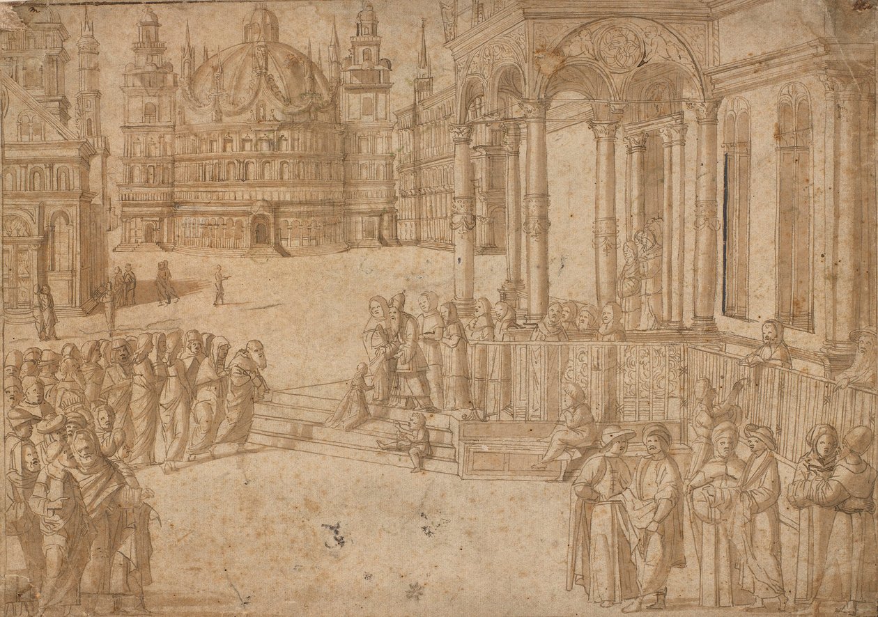 Carpaccio után - Szűz Mária bemutatása a templomban 1500-20 körül alkotó: Vittore Carpaccio