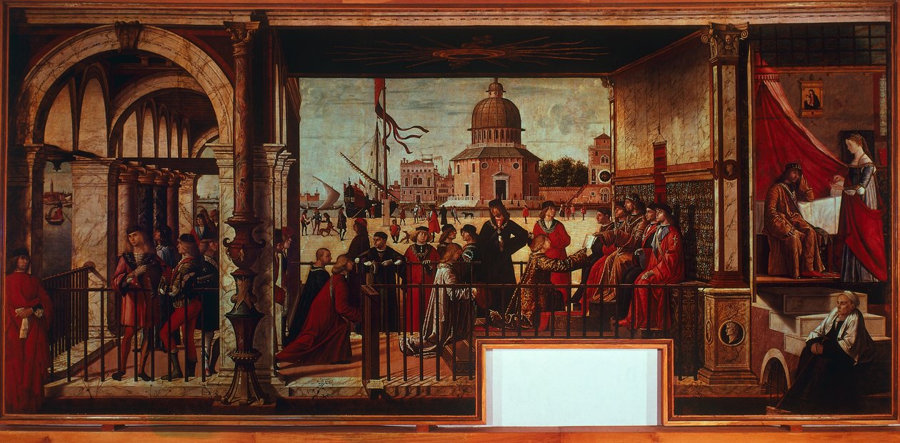 Az angol nagykövetek érkezése a Bretagne-i udvarba (festmény) alkotó: Vittore Carpaccio