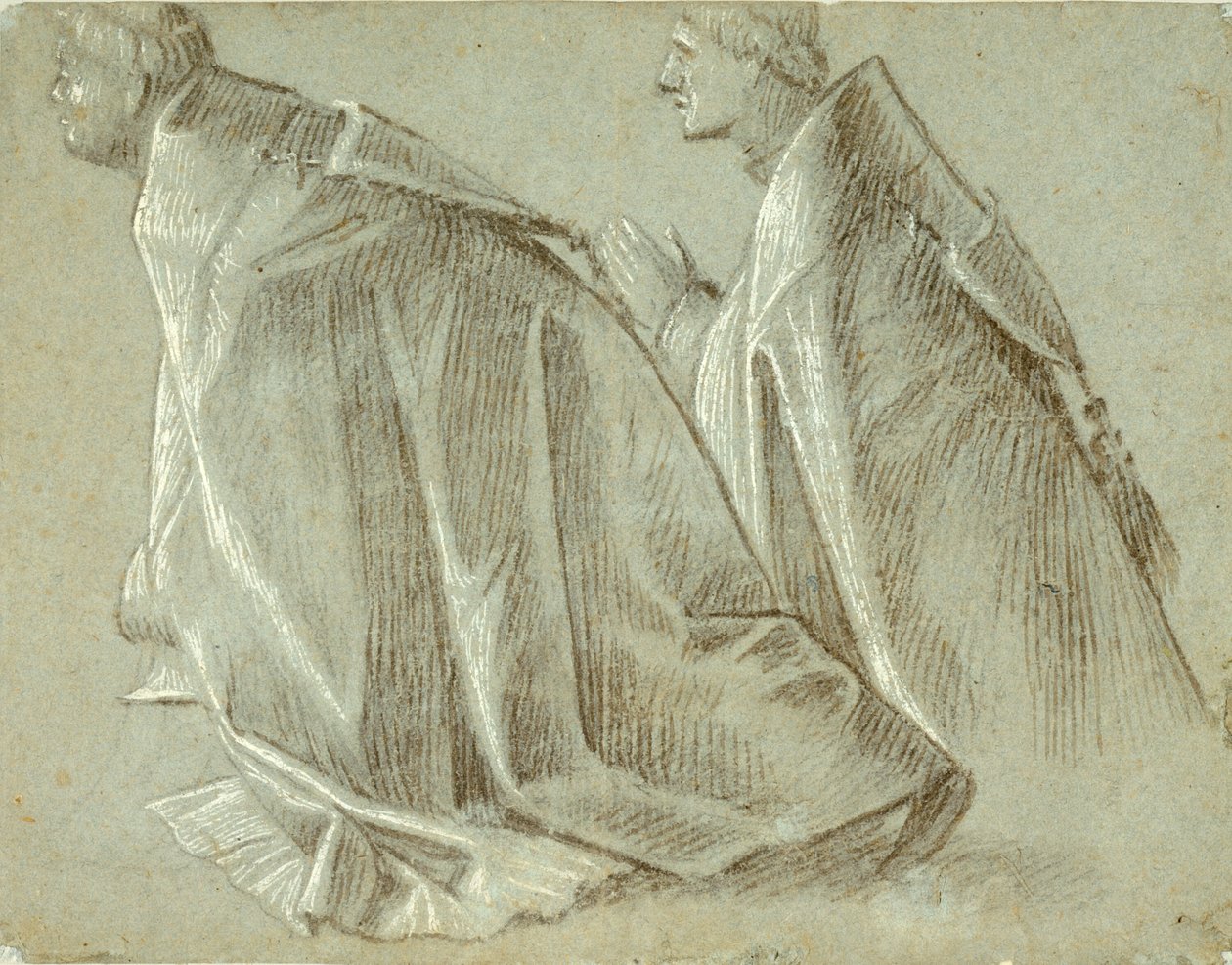 Carpaccio - Két térdelő klerikus tanulmánya (recto), 1507-1508 alkotó: Vittore Carpaccio