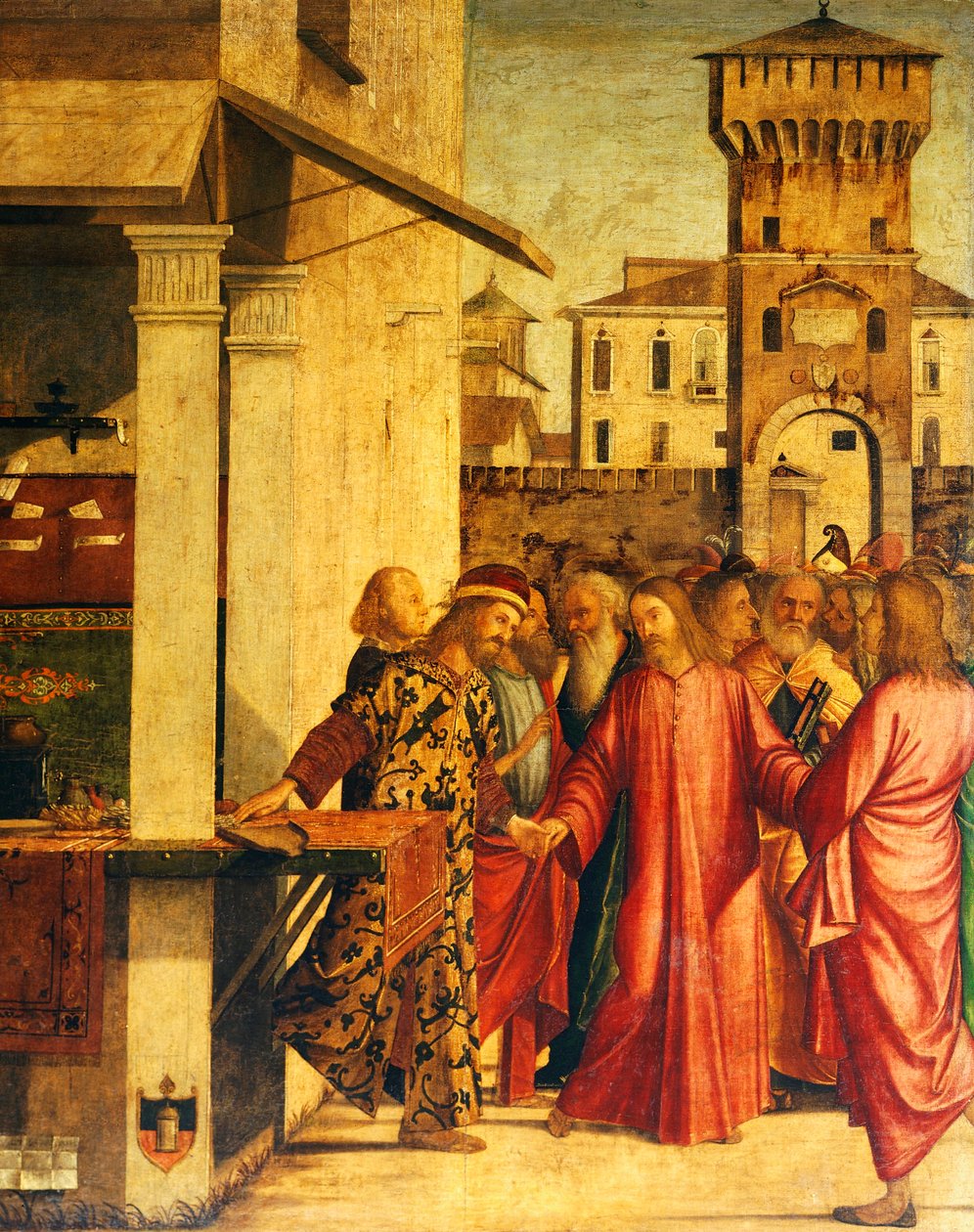 Szent Máté Krisztus elhívása, Vittore Carpaccio (kb. 1465-1525 vagy 1526). San Giorgio degli Schiavoni Iskola, Velence. alkotó: Vittore Carpaccio
