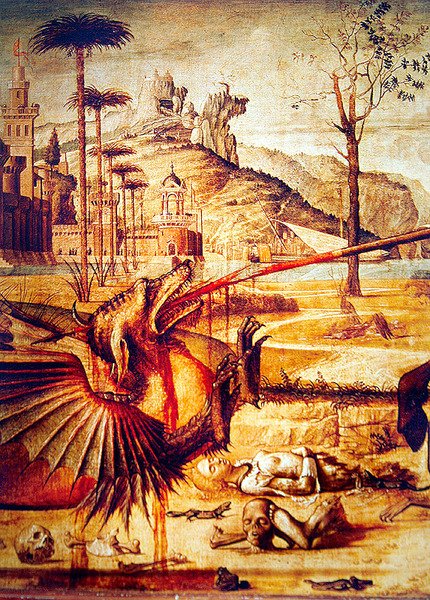 Részlet: Szent György megöli a sárkányt, 1502-2007 körül alkotó: Vittore Carpaccio