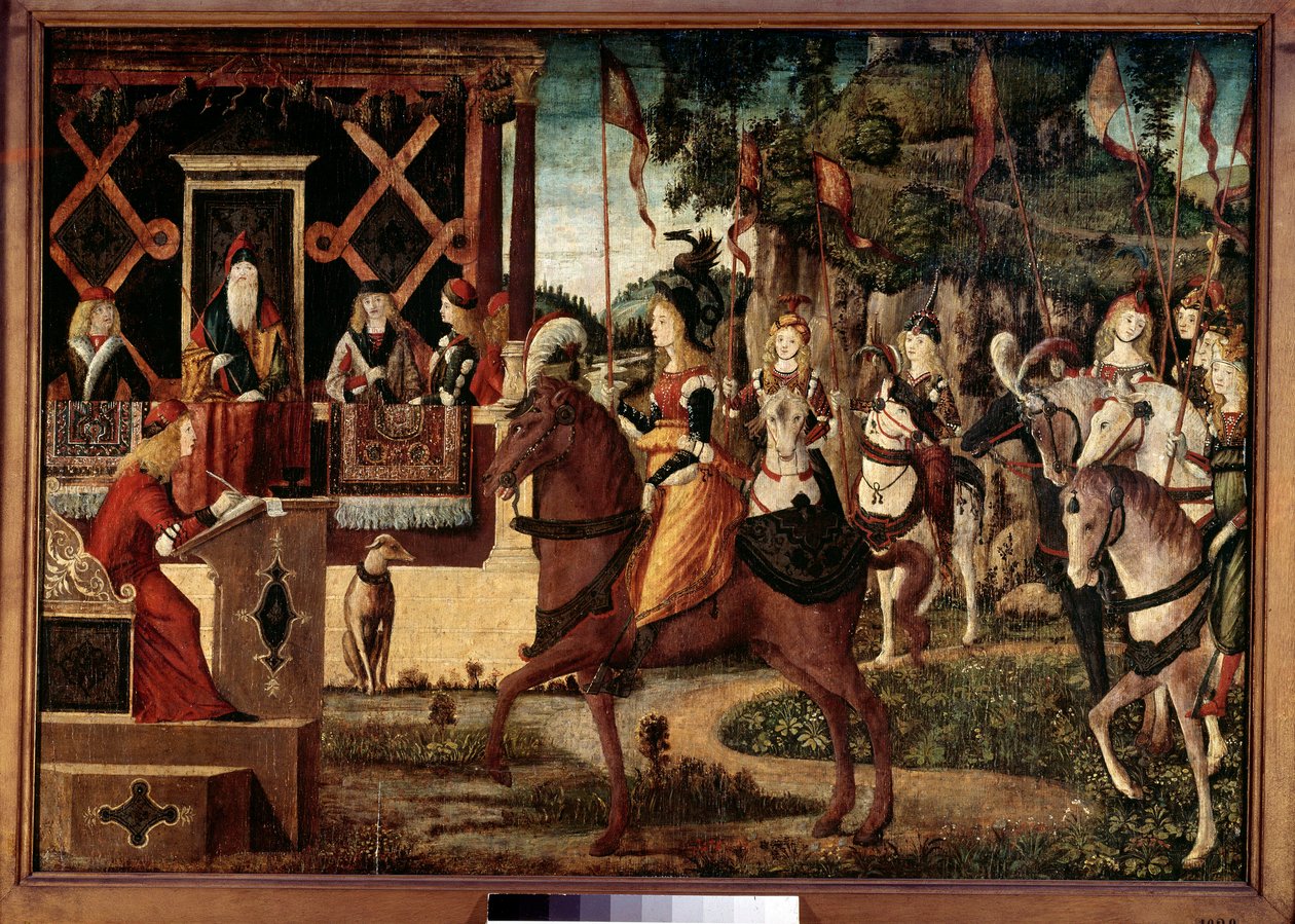 Hippolyte, az Amazonok királynője Thesee-i nagykövetsége, Athénész királya Vittore Carpaccio (1450-1526) festménye, 16. századi Párizs, Jacquemart Andre Musee. alkotó: Vittore Carpaccio
