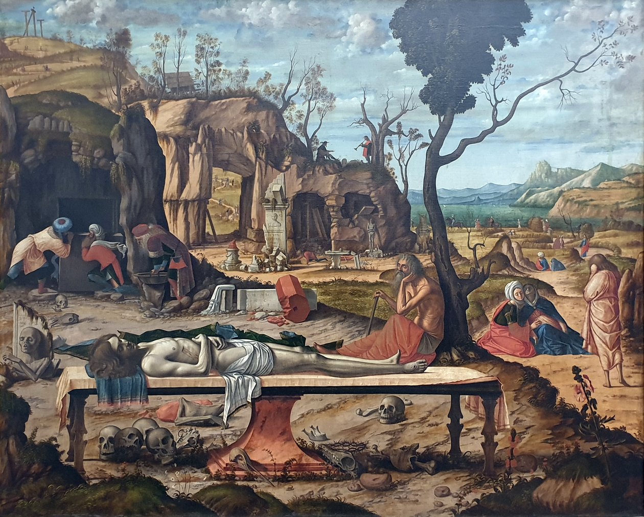 Német: Die Grabbereitung Christi Krisztus sírjának előkészítése alkotó: Vittore Carpaccio