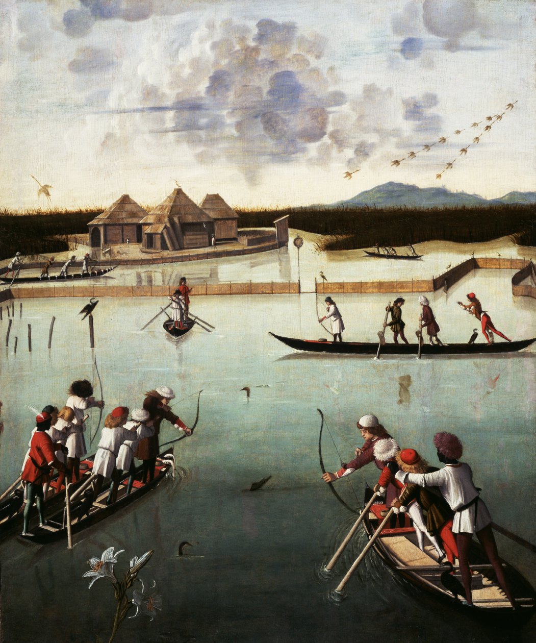 Vadászat a lagúnán, 1490-5 körül (olaj, tábla) alkotó: Vittore Carpaccio
