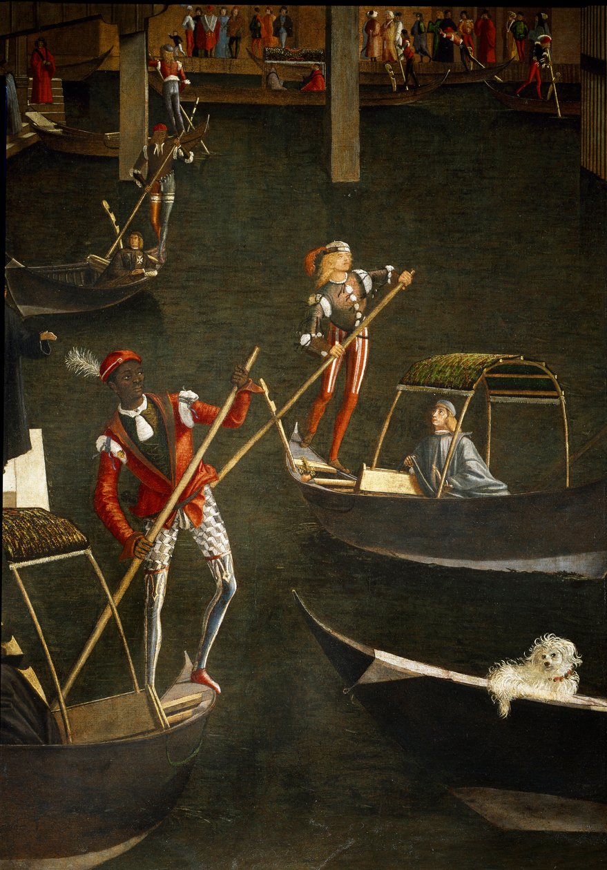 A Szent Kereszt ereklyéjének csodája a velencei Rialto-hídnál, részlet. Vittore Scarpazza dit Vittore Carpaccio festménye (1460-1525) alkotó: Vittore Carpaccio