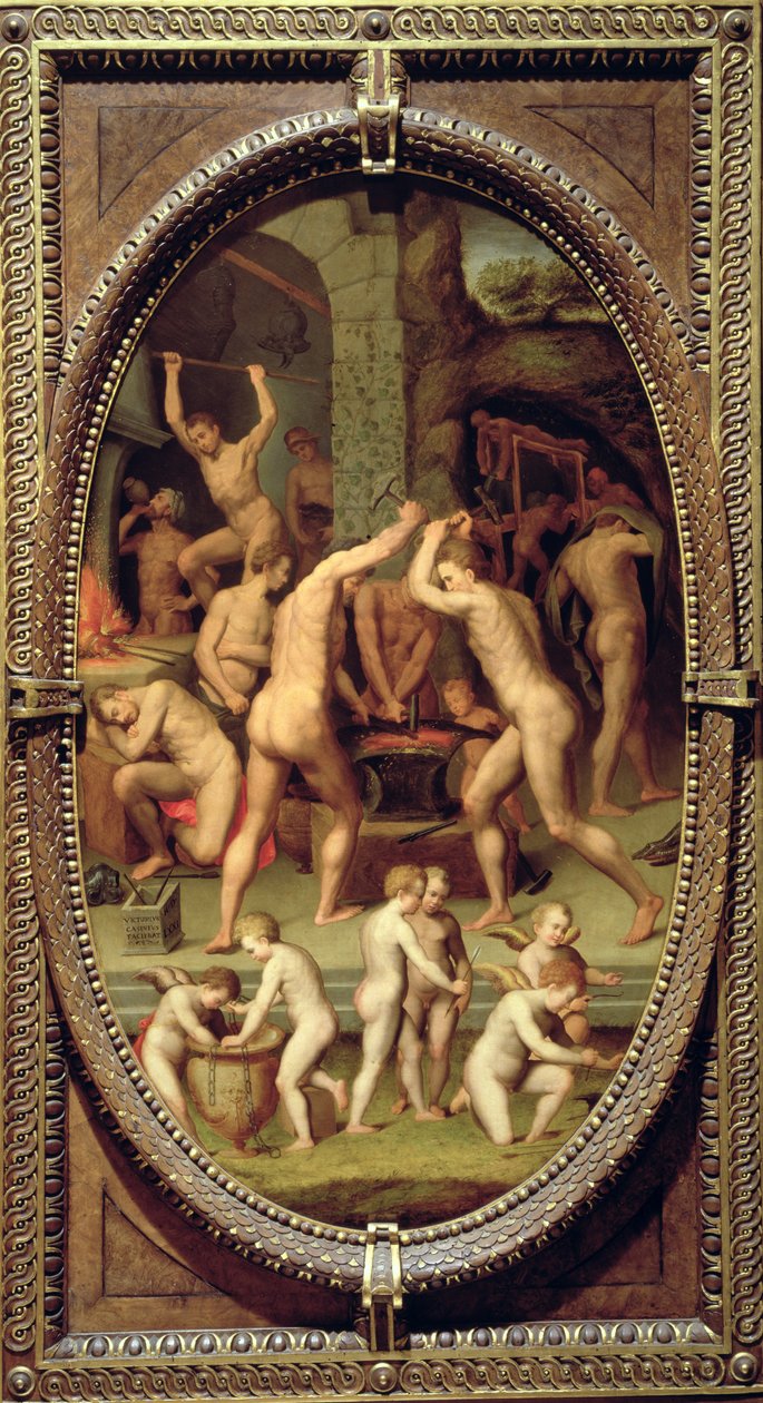 Vulkán kovácsa, 1572 (pala) alkotó: Vittorio Casini