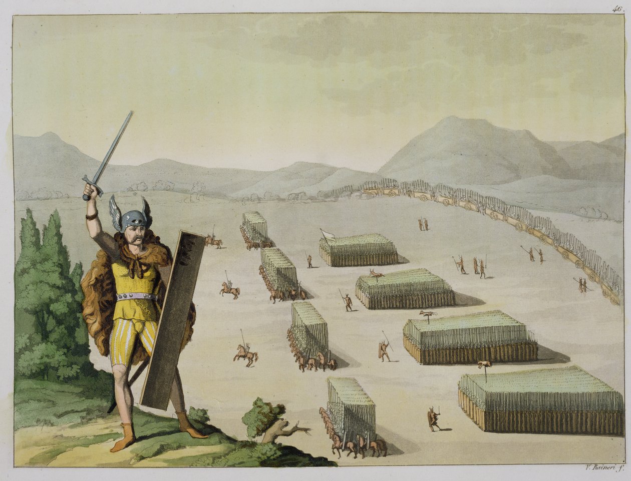Ókori kelták vagy gallok a csatában, 1800-1818 körül alkotó: Vittorio Raineri