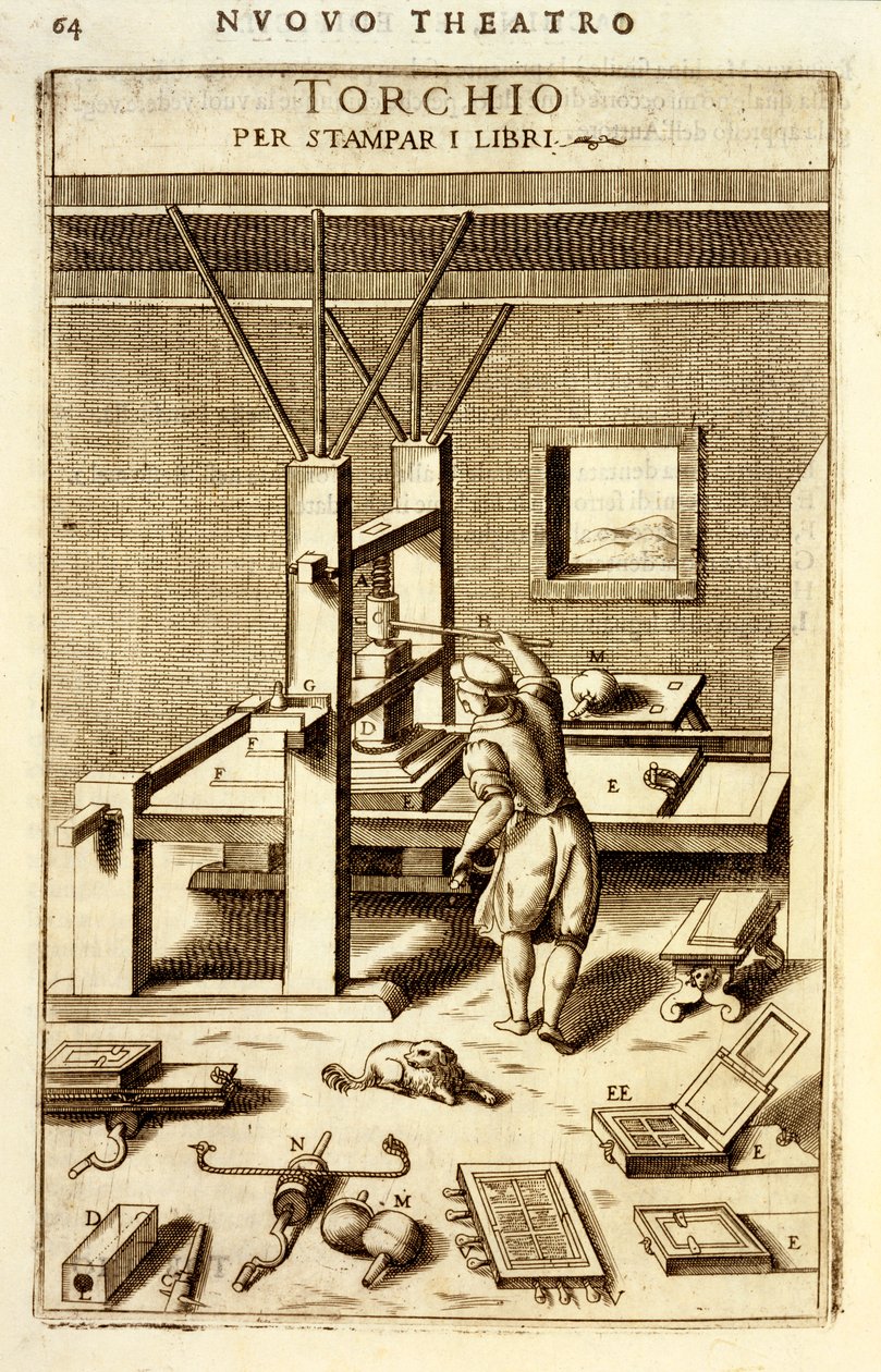 Magasnyomás könyvnyomtatáshoz, 1607 alkotó: Vittorio Zonca