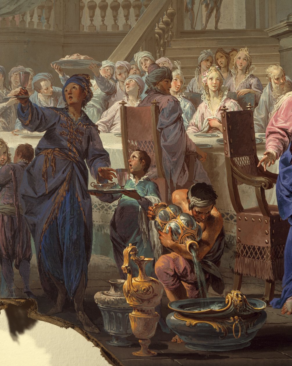 Vittorio Maria Bigari (1692-1776) esküvője Kánában, részlet alkotó: Vittorio Maria Bigari