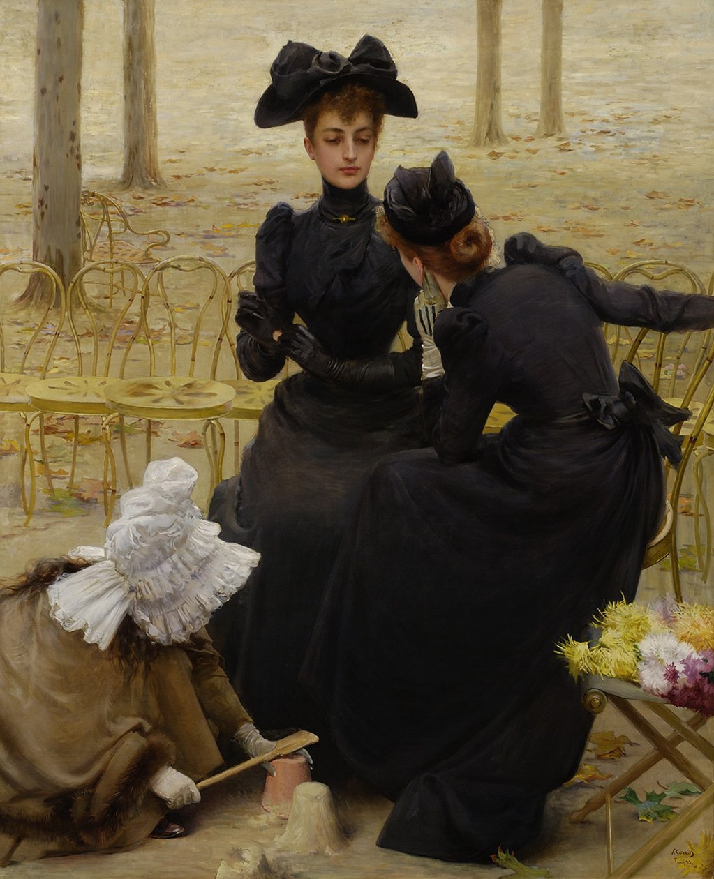 Beszélgetés a Jardin du Luxembourgban, 1892 alkotó: Vittorio Matteo Corcos