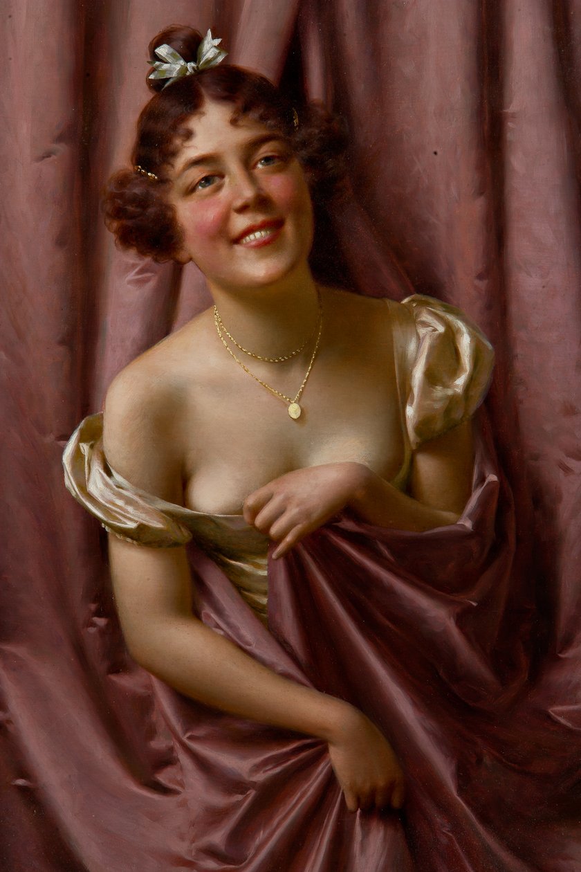 Hölgy bíborban (olaj, vászon) alkotó: Vittorio Reggianini