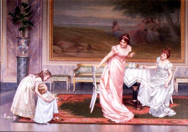 Selymek és szaténok alkotó: Vittorio Reggianini
