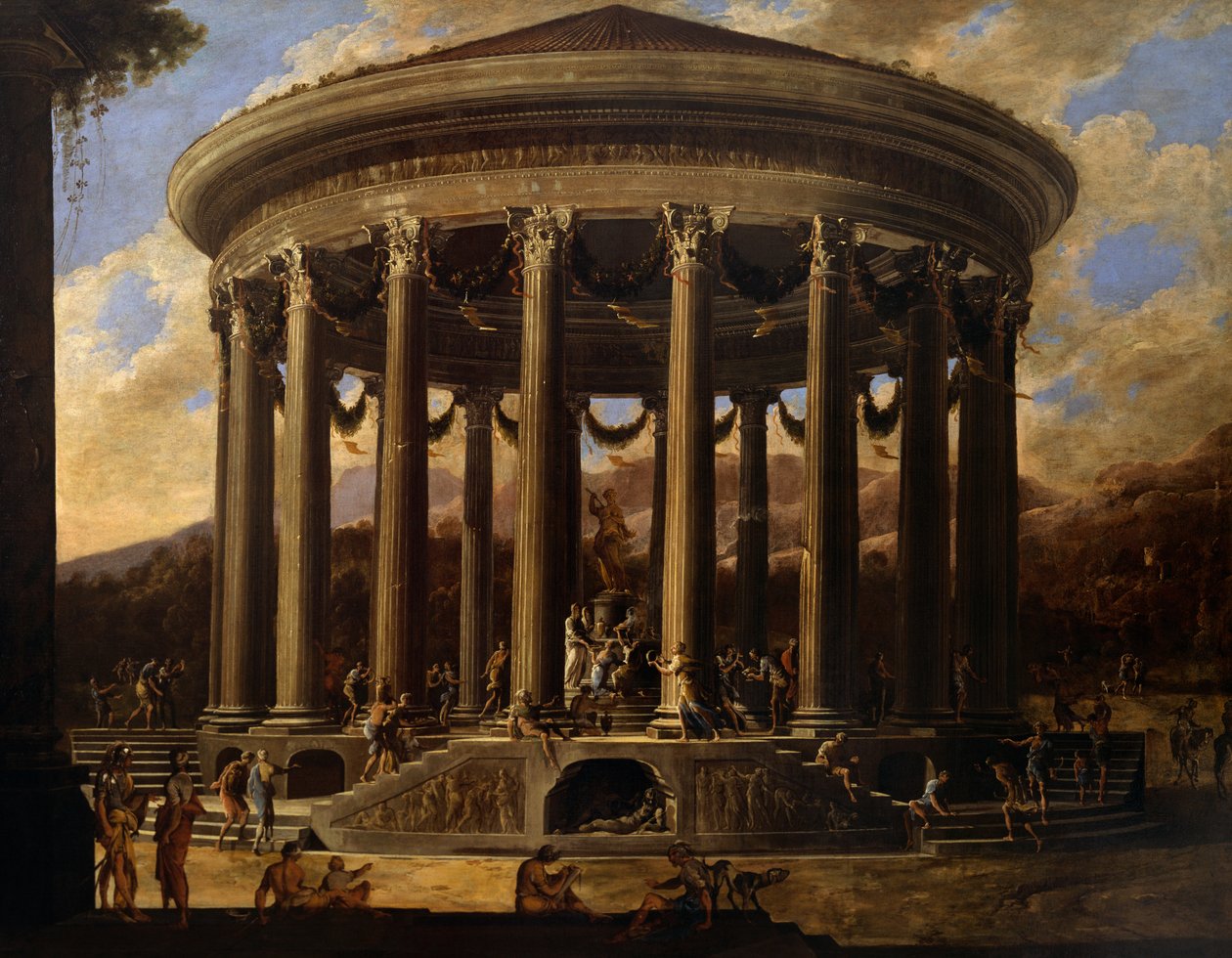 Kilátás a templomra (olaj, vászon) alkotó: Viviano Codazzi
