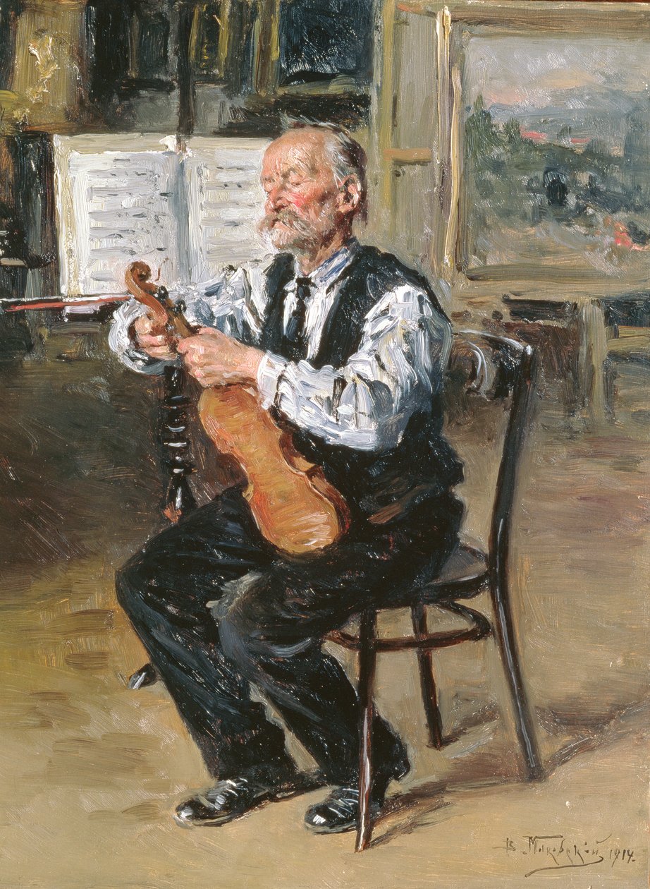 Hegedűkészítő, 1914 alkotó: Vladimir Egorovic Makovsky