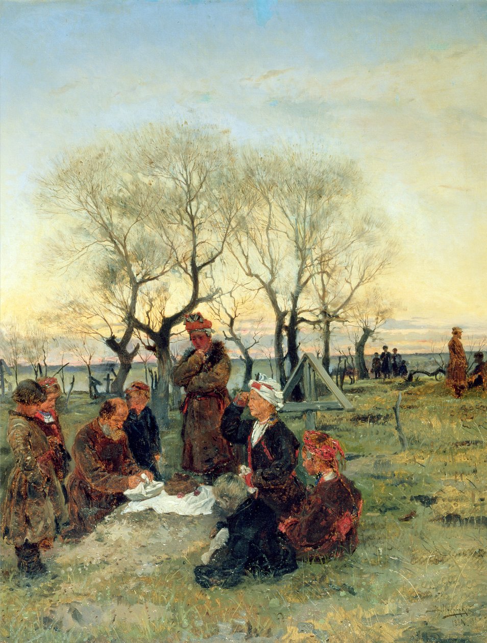 Temetési vacsora a sírnál, 1884 alkotó: Vladimir Egorovic Makovsky
