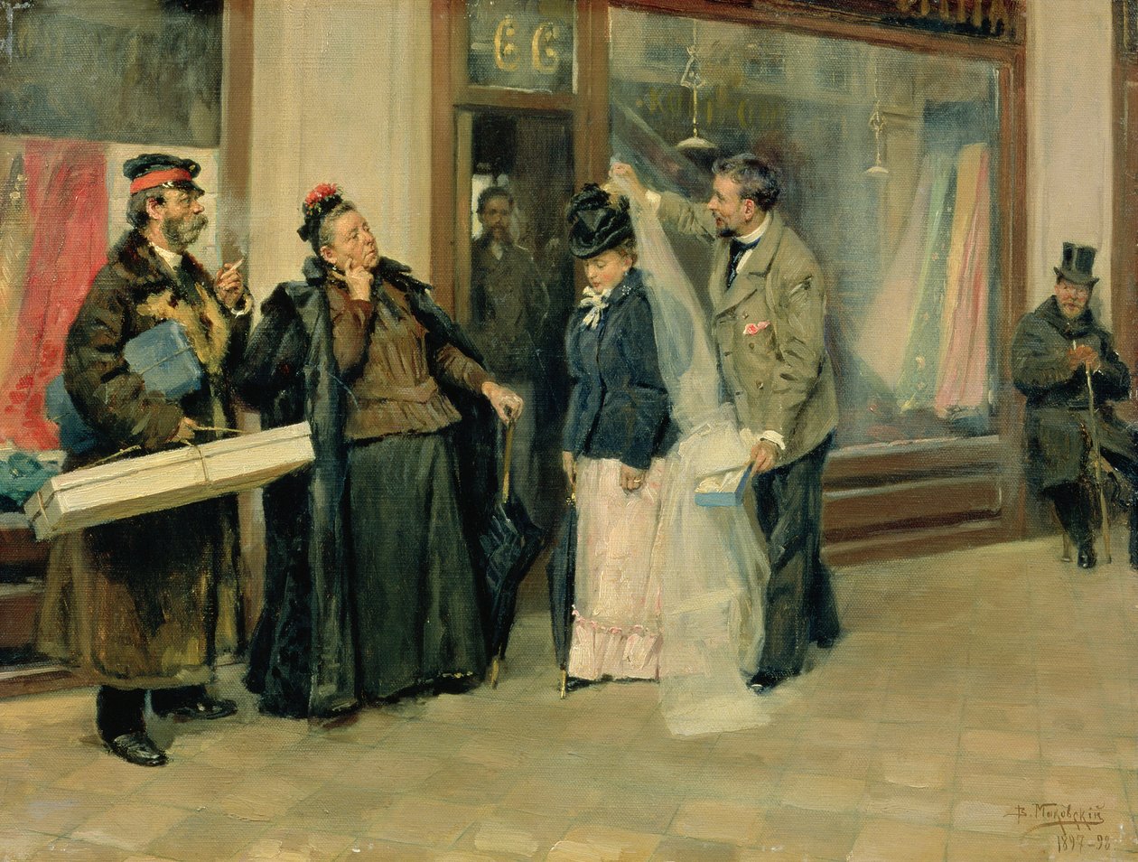 Az esküvői ajándékok választása, 1897-98 alkotó: Vladimir Egorovic Makovsky