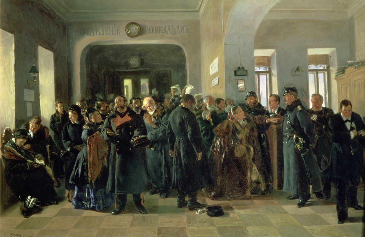 Egy bank összeomlása, 1881 (lásd még: 40930) alkotó: Vladimir Egorovic Makovsky