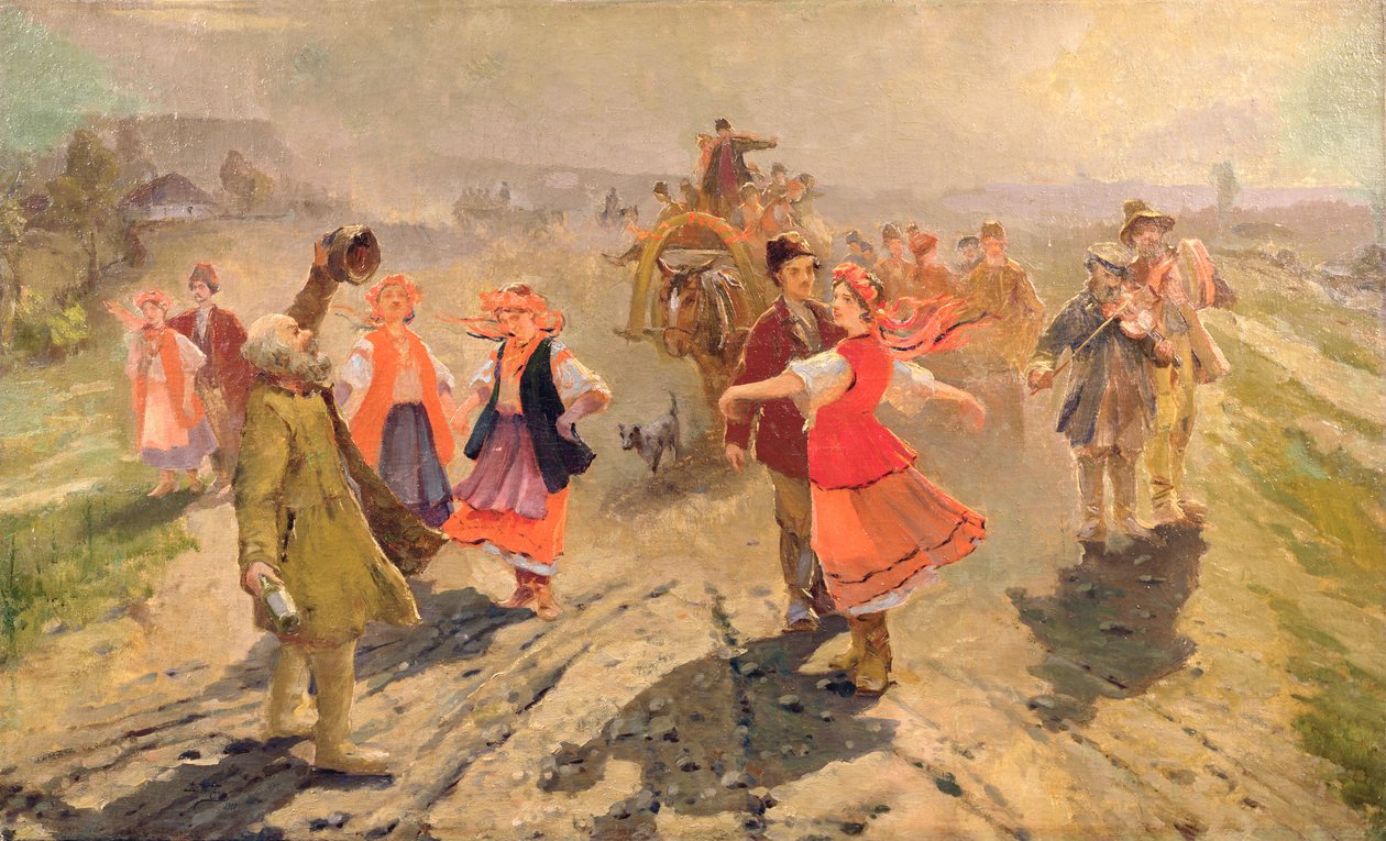 Esküvői körmenet az Orel régióban alkotó: Vladimir Egorovic Makovsky