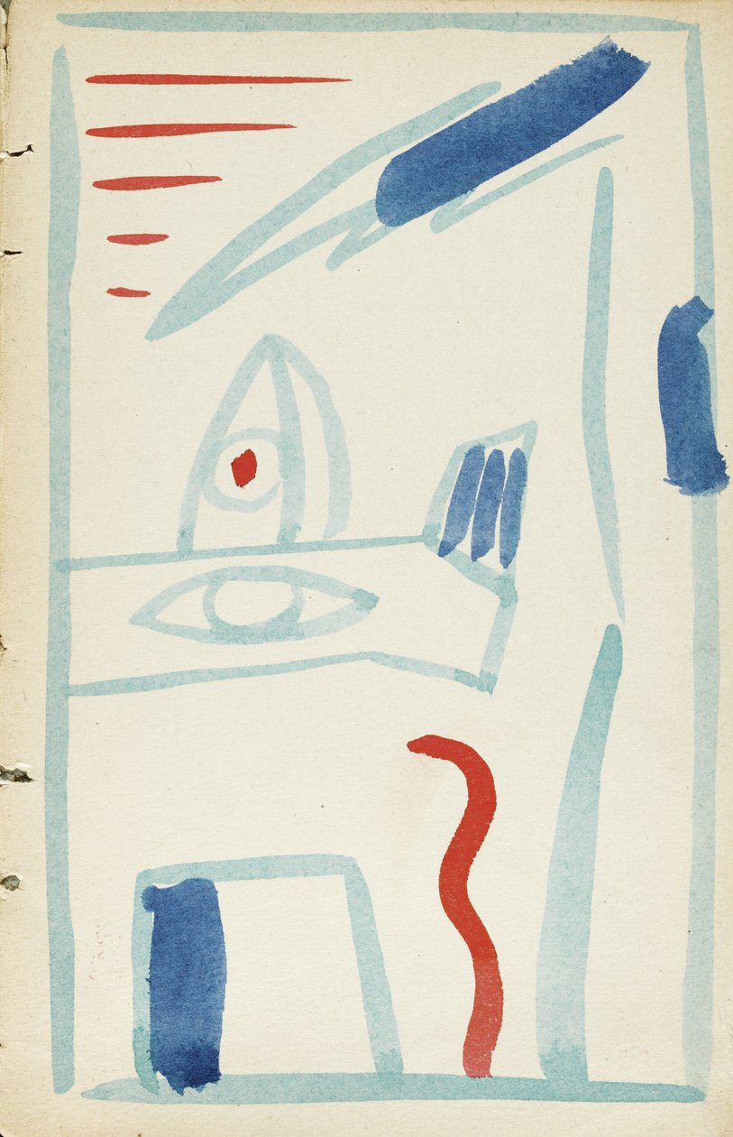 Illusztráció a Kancák tejéhez, David Burlyuk és mások, 1914 alkotó: Vladimir Davidovich Burliuk